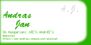 andras jan business card